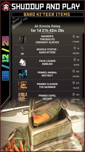 Baro Ki’Teer Item list! | May 29, 2026 | Warframe Void Trader