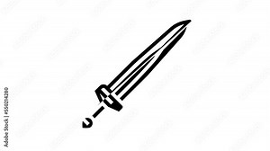 sword viking line icon animation