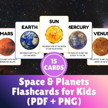 Space and Planets Flashcards: Printable Learning Cards for Kids