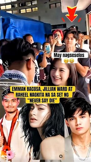 EMANN BACOSA , JILLIAN WARD AT RAHEEL NAGKITA NA SA SET NG “NEVER SAY DIE”
