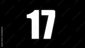 Pixel number 17 with alpha channel, numerology, number seventeen