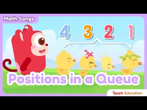 Positions in a Queue | Counting & Ordinal Numbers | Song for Kids #sparkmath