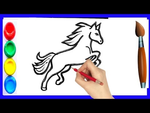 Horse drawing for beginners । घोड़ा का चित्र । Animals drawing video घोड़ा