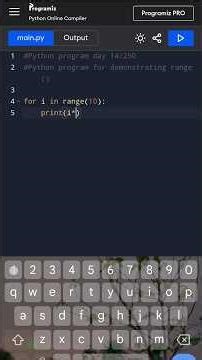 Python program for demonstrating range() using phone #pythonprogramday14/250 #python #programming