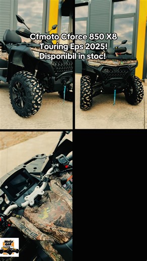🔥 CFMOTO CForce X8 850 – Model 2025 🔥 CFMOTO CForce X8 850 2025 este un ATV puternic 💪, modern și extrem de versatil, creat pentru cei care vor performanță maximă atât în off-road 🏞️, cât și în activitățile de lucru 🚜. Echipat cu un motor V-Twin de 800 cm³, cu injecție electronică și răcire cu lichid ❄️, acest model dezvoltă până la 75 CP, oferind accelerație rapidă și tracțiune excelentă în orice condiții. #offroad #cfmoto #x8 | Moto4All