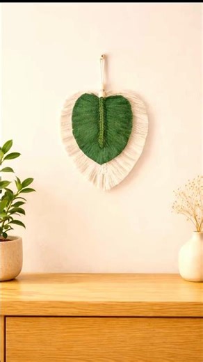 DIY Macrame leaf wall hanging decor ✨ #HomeDecor #Macrame #MinimalistDecor #BohoStyle #DIYDecor
