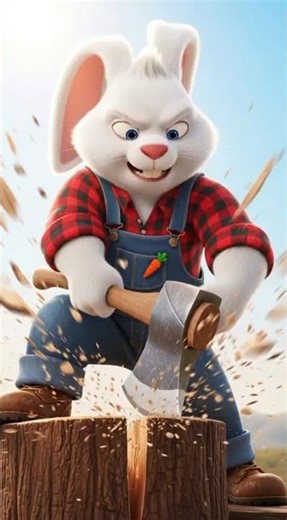 The White Rabbit Chopping Wood
