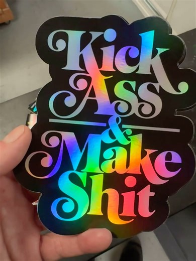 Current mood… I just made these rad holographic stickers with my friends over @stickerobot for their holo promo this week. 💥🤖 | Hydro74