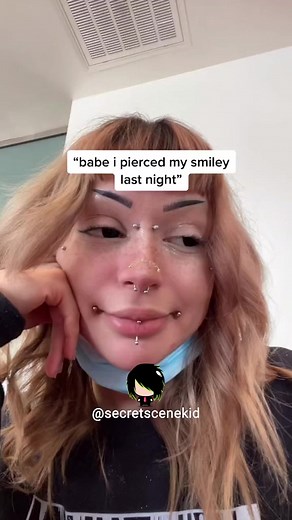 like if you have random urges to j pierce yourself (_ via daviathesith tiktok | Secret Scene Kid