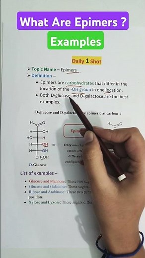 Epimers | Definition | Examples #epimers #chemistry #pharmacy #gpat2025 #gpat2024 #biochemistry