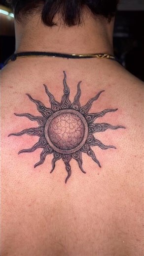 Powerful Sun Tattoo ☀️ | Surya Symbol Back Tattoo Design #short #yt #ytshorts