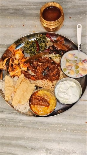 Wednesday simple non-veg meal # foodie # andhra food # non veg thali