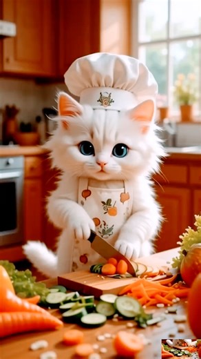 Cutest Cooking Ever🥚😻#KittenPawToPlate