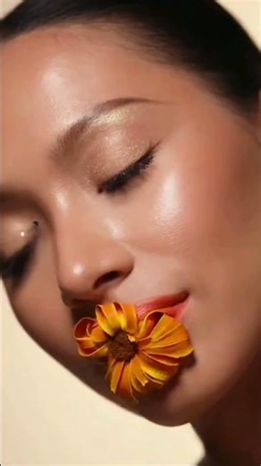 Marigold Flower Lipstick ASMR 🌼👄💄| Blooming Lip Art #ai #asmr #aiasmr #asmrmakeup #satisfying #aiart