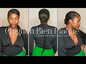 Plaquer les cheveux afro et faire une queue de cheval indétectable | Tutoriel détaillé