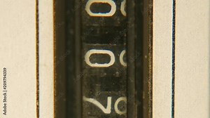 Old vintage retro mechanical numerical reel counter. Countdown from 10 to 0. Vertical format video. Stock Video