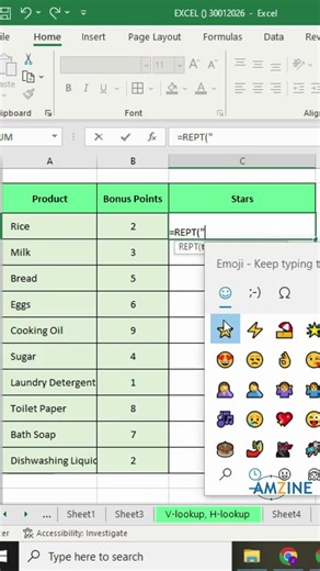 How to insert star emoji by using Repeat Formula on Excel. Join our best Excel training course today