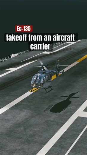 EC-135 takeoff from an aircraft carrier #aeroflyfsglobal #aviation