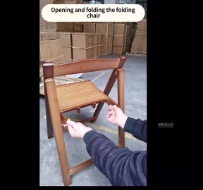 Folding Dining Table with Chairs Stored Inside | Foldable Dining Set for 4, No Assembly, Drop Leaf Tables Set for Small Spaces, Saves 90% of Kitchen Space, Collapsible Dinning Table and Chairs (Wood)