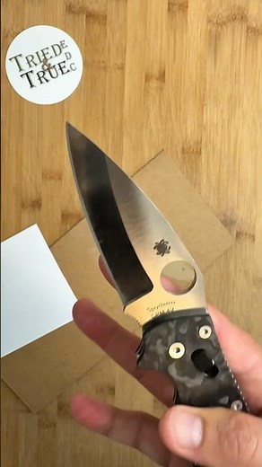Day 7️⃣: Edge retention testing with a Spyderco Manix 2 in 4V #triedandtrueedc