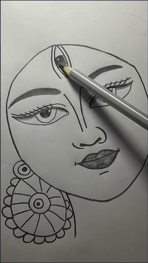 Durga Maa Sketch 😍💗 ll Maa Durga Drawing 😍❤️ ll ##shorts