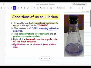 Chemical equilibrium for reversible reactions