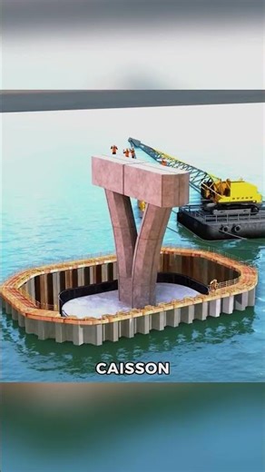 Impressive technique for building bridges over the sea and rivers