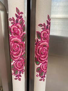 Embroidered Roses Fridge and Kitchen Appliance Handle Covers - Etsy