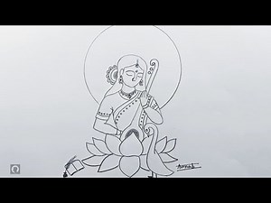 🎨 Simple Saraswati Maa Drawing | Easy Pencil Sketch for Beginners #maasaraswati #drawing #sketch