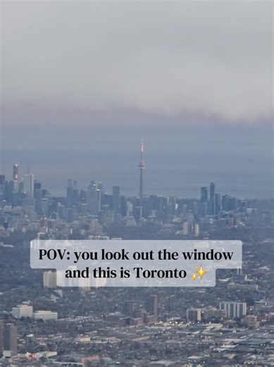 POV: landing in Toronto hits different ✈️🌆 #toronto #downtowntoronto #cnTower #pov #aesthetic