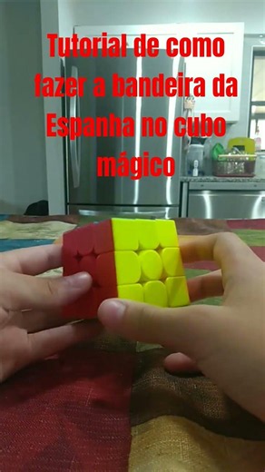 Tutorial de como fazer a bandeira da Espanha no cubo mágico🇪🇸