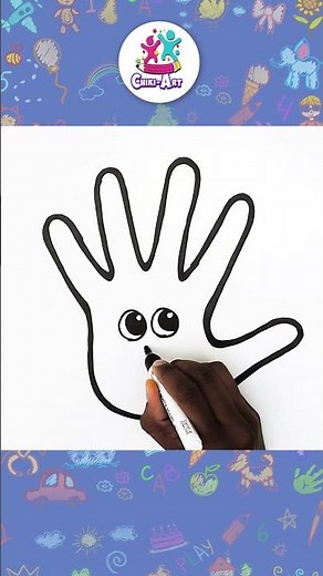 ✏️✨How To Draw A Hand ✋ | Glitter Drawing | Chiki Doodle #shorts #handdrawing #drawingforkids