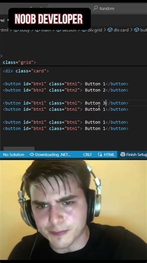 Noob vs Pro | Programming Memes #website #programming #htmlcss #appdevelopment #vscode