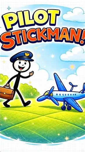 Pilot Stickman Takeoff! ✈️ Stickman Adventure #shorts #stickman #viral #cartoon #animation #colors