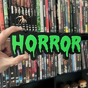 HORROR 3D Printed Sign | Horror Logo | Black Light Neon Green Horror Sign | Movie Genre Shelf Display | Horrom Room Decor - Etsy