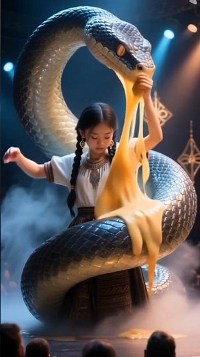 Snake Wraps Girl, Shocking Twist 🪱 #shorts