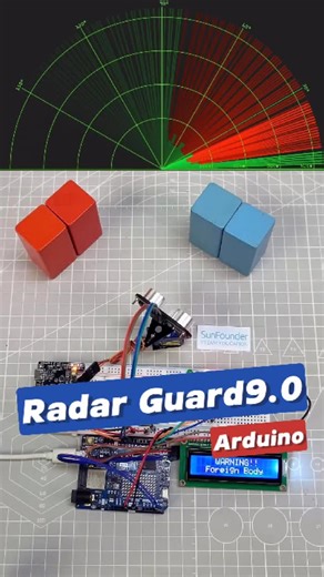 SunFounder Maker Education on Instagram: "Object Detected! Arduino Triggers LED + Buzzer #Arduino #RadarScanner #UltrasonicSensor #MotionDetection #DIYAlarm #BuzzerAlert #ServoMotor #SecuritySystem #LCDDisplay #STEMProjects"