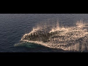 Godzilla swims across the ocean -My CG ocean simulation