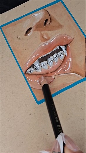 Drawing fangs + braces ✨️ #semirealism #realism