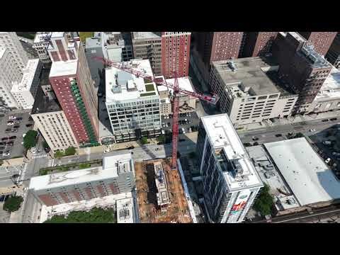 Drone View Of 626 South Wabash - New High-Rise Construction In Downtown Chicago