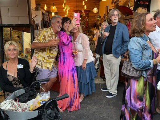 Heather berault, Michael Sadler, Annette Juptner Gonzalez, Cindy Tiehen, Laura Donald, Joseph the shuttle driver, Cricket Short Donkin, Scott --, Jennifer Constantine - LBHS Class of 1985 40th year Reunion at Terra Sage Mercantile, Laguna Canyon 9-27-25 | Douglas Miller
