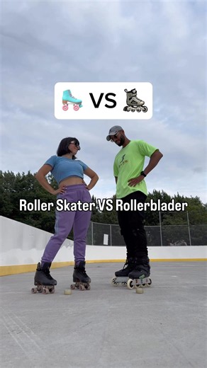 Roller Skates VS Rollerblades 😱🔥 #rollerblading #rollerskating #SummerOfGoals #summer #shorts