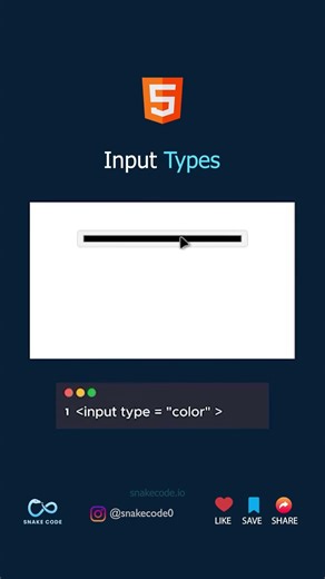 Types of inputs #html #htmltutorial #coding