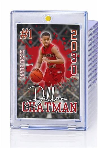 Personalized Basketball Trading Card | Custom Athlete Photo, Magnetic Case. FREE 2nd COPY (limited Time) - Etsy