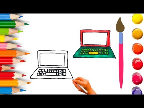How To Draw A Cute Computer, Drawing, Painting & Coloring For Kids and Toddlers_ Child Art 🐋🌈🎨