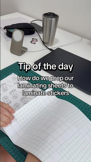 Sharing how we prep our laminating sheets to create die cut stickers. #tutorial #stickerdiy