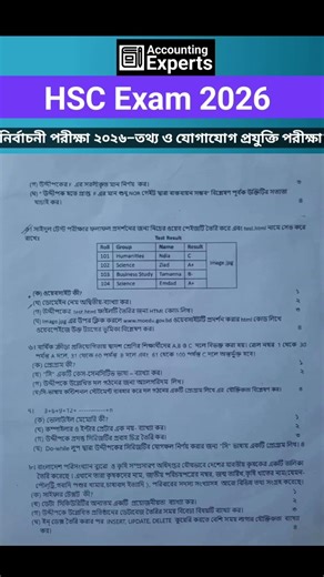 hsc 2026 test exam ict question || এইচএসসি ২০২৬ সালের টেষ্ট পরীক্ষার তথ্য ও যোগাযোগ প্রযুক্তি প্রশ্ন