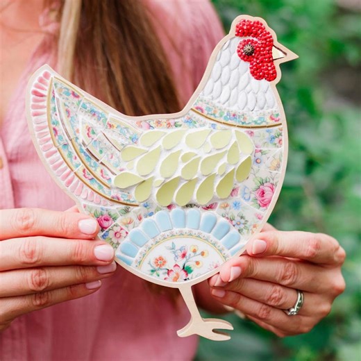 Mosaic Chicken Kit With Tools and Video Course – Handmade Mosaic Art Kit With Vintage China & Specialty Tiles by Sharra Frank - Etsy