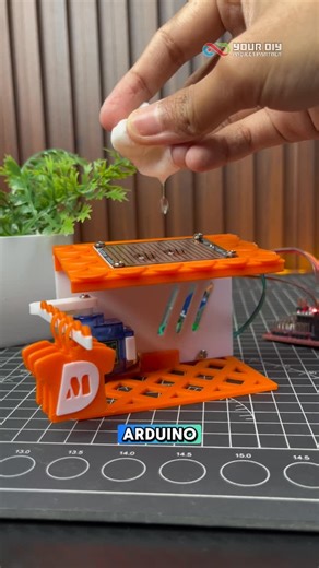 CNC Store Kuala Lumpur on Instagram: "This is an easy way to build an automatic clothes drying system using Arduino. This prototype kit is designed for beginners who want to learn basic automation with simple and practical components. Using an Arduino Nano, a rain drop sensor, and a servo motor, this project demonstrates how a system can detect rain and respond automatically. The prototype body is made using 3D printing, making it easier to understand both the electronic and mechanical concepts.