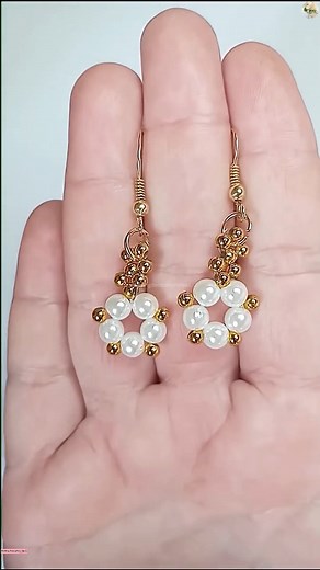 DIY Beautiful Pearl Beaded Earrings 🤍🤍 | Wedding Decoration Ideas